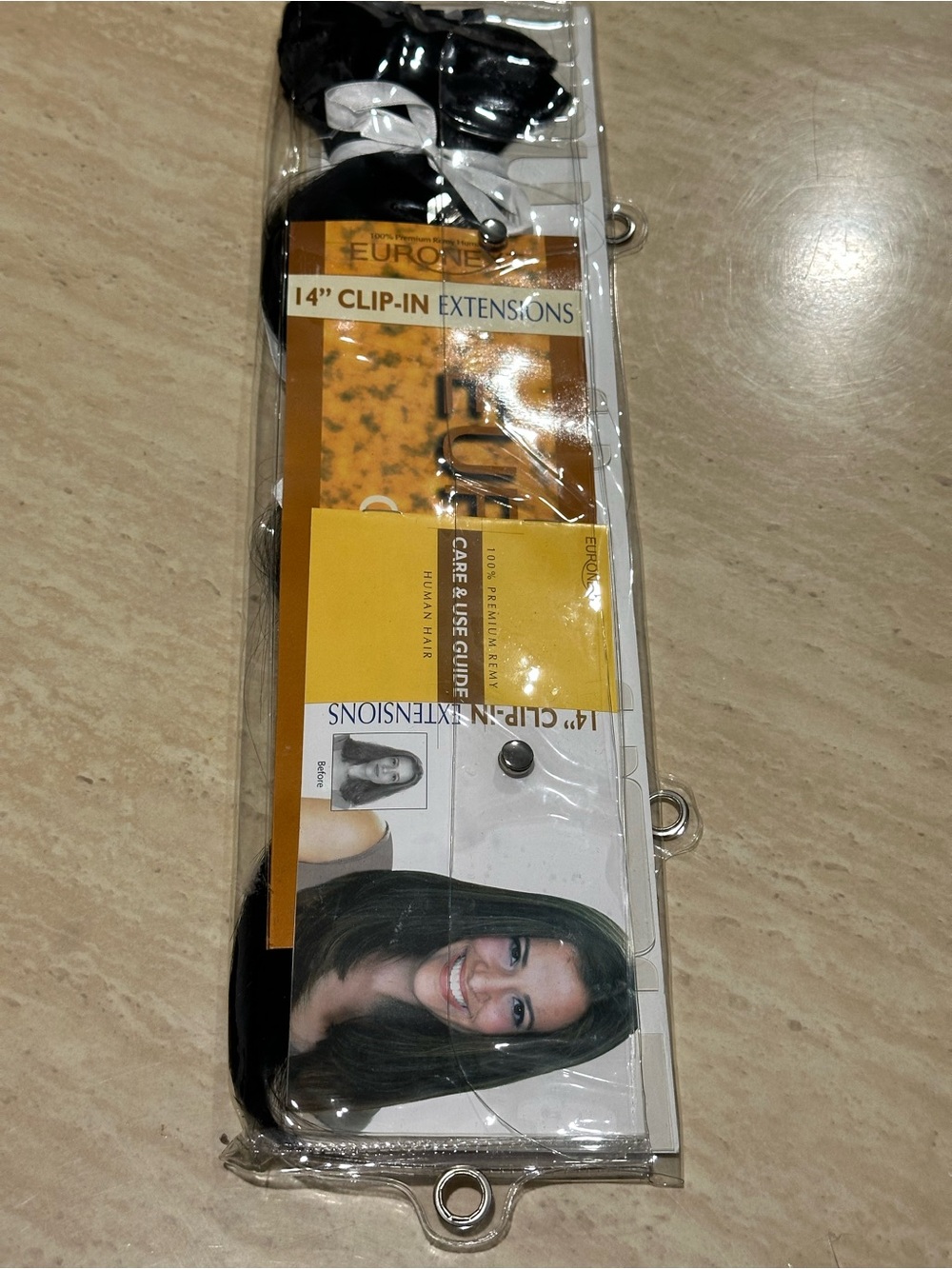 EURONEXT 14" Clip-In Hair Extensions 100% Premium Remy Human Hair Black